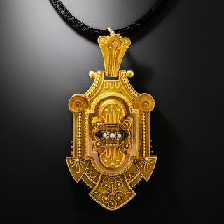 Victorian Two-Tone Gold Seed Pearl Locket - 2