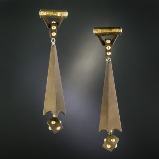 Victorian Vulcanite Dangle Earrings - 2