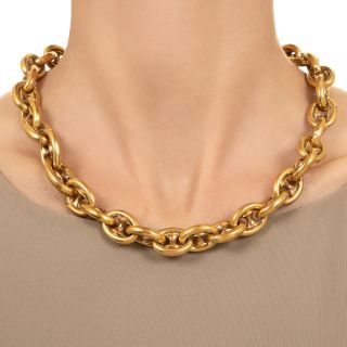 Victorian Wide Anchor Chain 14K Necklace