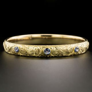 Victorian Yogo Sapphire Bangle Bracelet by Bailey Banks & Biddle, USA - 4