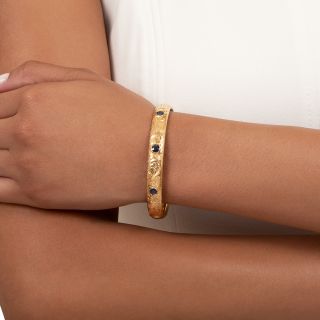 Victorian Yogo Sapphire Bangle Bracelet by Bailey Banks & Biddle, USA