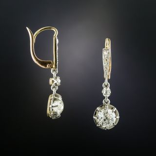 Vintage 1.99 Carat Diamond Drop Earrings - GIA - 2