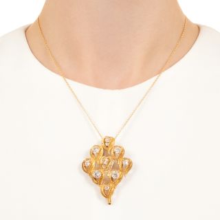 Vintage 18K Diamond Brooch/Necklace