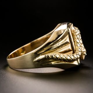 Vintage 18K Gold Double Snake Ring, Size 13 1/2