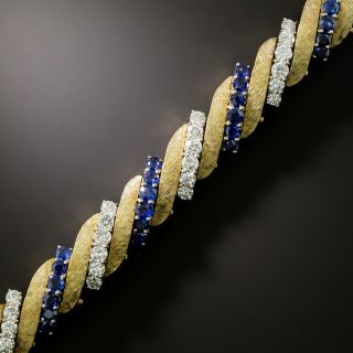 Vintage 18K Sapphire and Diamond Bracelet - 2