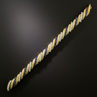 Vintage 18K Sapphire and Diamond Bracelet - 3