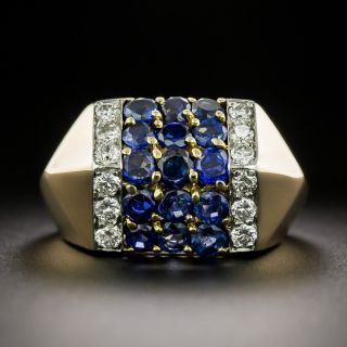 Vintage 1950s Cartier Sapphire and Diamond Ring - 2