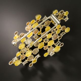 Vintage 1960's Moderne Art Baguette Diamond Brooch