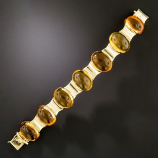Vintage 1960s Cabochon Citrine Bracelet - 3
