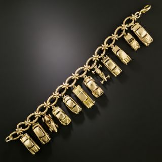 Vintage 1960s Charm Bracelet of Classic Automobiles, English - 4