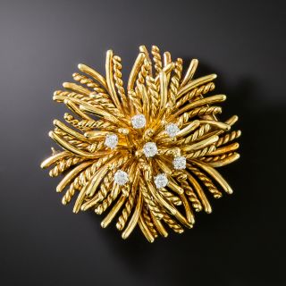 Vintage 1960s Tiffany & Co. Diamond Flower Brooch - 2