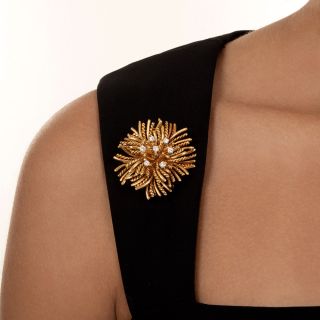 Vintage 1960s Tiffany & Co. Diamond Flower Brooch