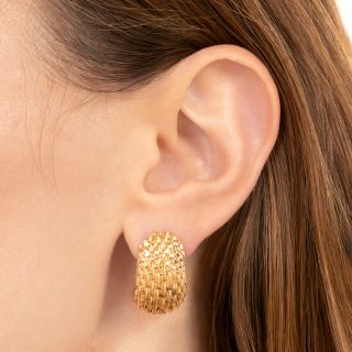 Vintage 1970s Tiffany & Co. Textured Gold Earrings 
