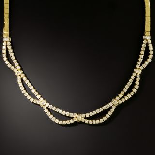 Vintage 1980s Diamond Swag Necklace - 3