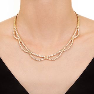 Vintage 1980s Diamond Swag Necklace