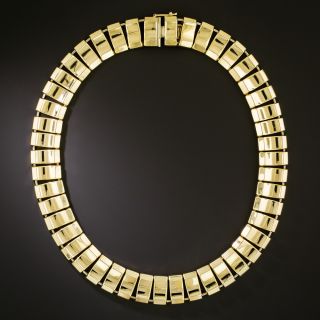 Vintage 1980s Tile Link Gold Necklace, Italy - 3