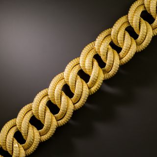 Vintage 1980s Wide Mesh Curb Link Bracelet - 2