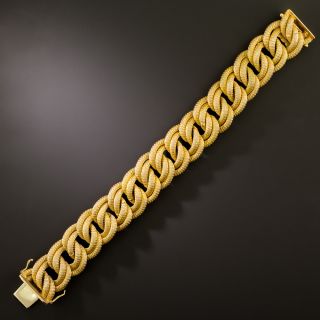 Vintage 1980s Wide Mesh Curb Link Bracelet - 3