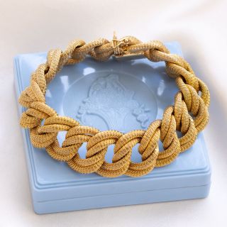 Vintage 1980s Wide Mesh Curb Link Bracelet