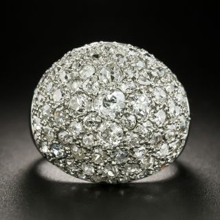 Vintage Bombé Pavé Diamond Ring - 2