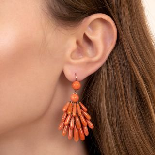 Vintage Coral Cascade Earrings