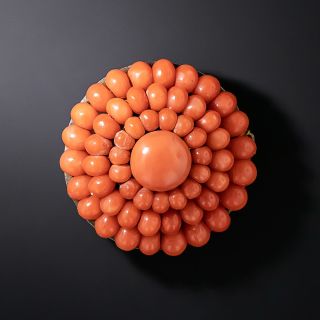 Vintage Coral Cluster Brooch - 1