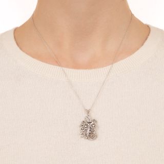 Vintage Double Rose-Cut Diamond Spray Necklace