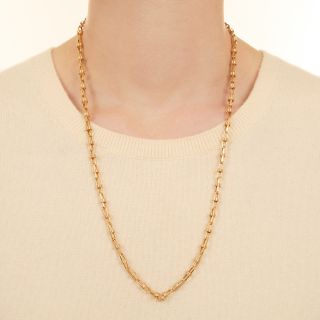 Vintage Handmade Fancy Link 14K Gold Chain