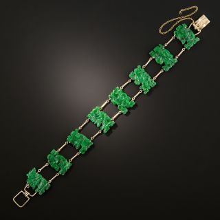 Vintage Natural Jade Buddha Bracelet - 1