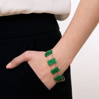 Vintage Natural Jade Buddha Bracelet