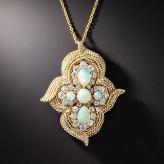 Vintage Opal and Diamond Pendant/Brooch - 1
