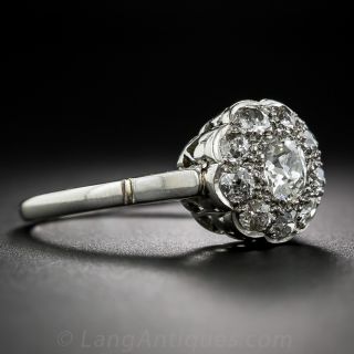 Vintage Platinum Diamond Cluster Ring