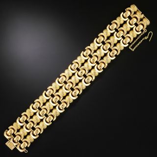 Wide Mid-Century 18K Gold Bracelet - Austria - 3