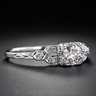 0.50 Carat Diamond Art Deco Engagement Ring