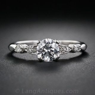 0.62 Carat Vintage Platinum and Diamond Engagement Ring