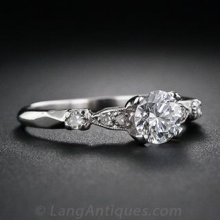 0.62 Carat Vintage Platinum and Diamond Engagement Ring