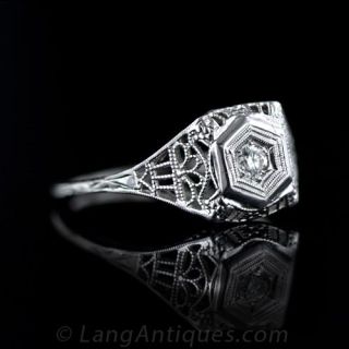 .08 Carat Diamond Filigree Ring