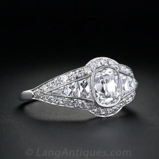 1.00 Carat Antique Cushion Cut Diamond Engagement Ring