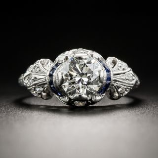 1.00 Carat Art Deco Diamond and Platinum Engagement Ring