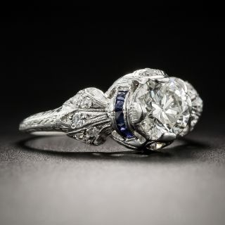 1.00 Carat Art Deco Diamond and Platinum Engagement Ring