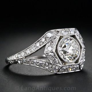 1.00 Carat Art Deco Diamond Engagement Ring