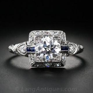 1.00 Carat Art Deco Diamond Engagement Ring