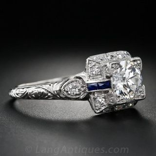 1.00 Carat Art Deco Diamond Engagement Ring