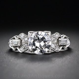 1.00 Carat Art Deco Diamond Engagement Ring