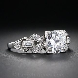1.00 Carat Art Deco Diamond Engagement Ring