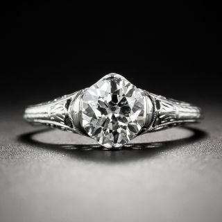 1.00 Carat Art Deco Diamond Engagement Ring GIA  J / VS1