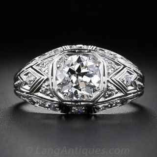 1.00 Carat Art Deco Diamond Ring - 2