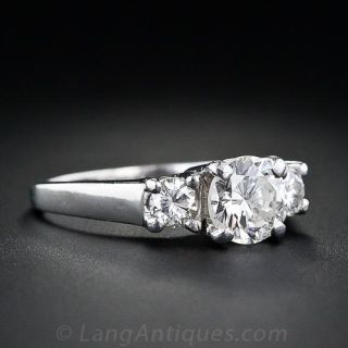 1.00 Carat Classic Three Stone Diamond Engagement Ring