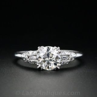 1.00 Carat Deco Diamond Engagement Ring