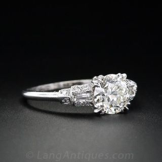 1.00 Carat Deco Diamond Engagement Ring